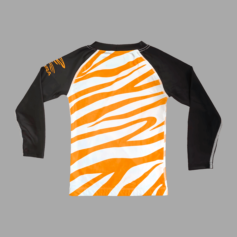 Zebra Kidz Ranked Rashguard - Orange - Long Sleeve