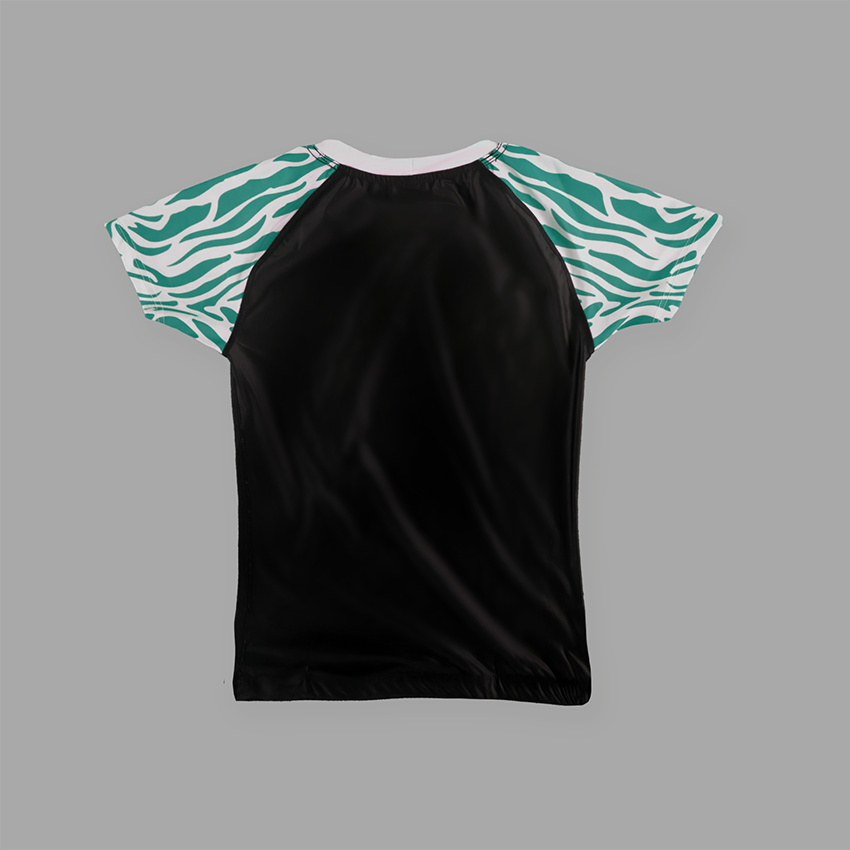Zebra Kidz Ranked Rashguard - Green - Short Sleeve