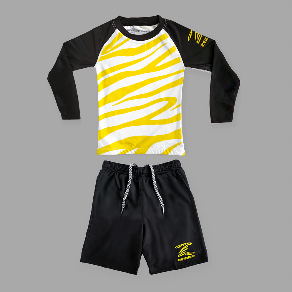 Zebra Kidz Ranked NoGi Set - Yellow - Long Sleeve