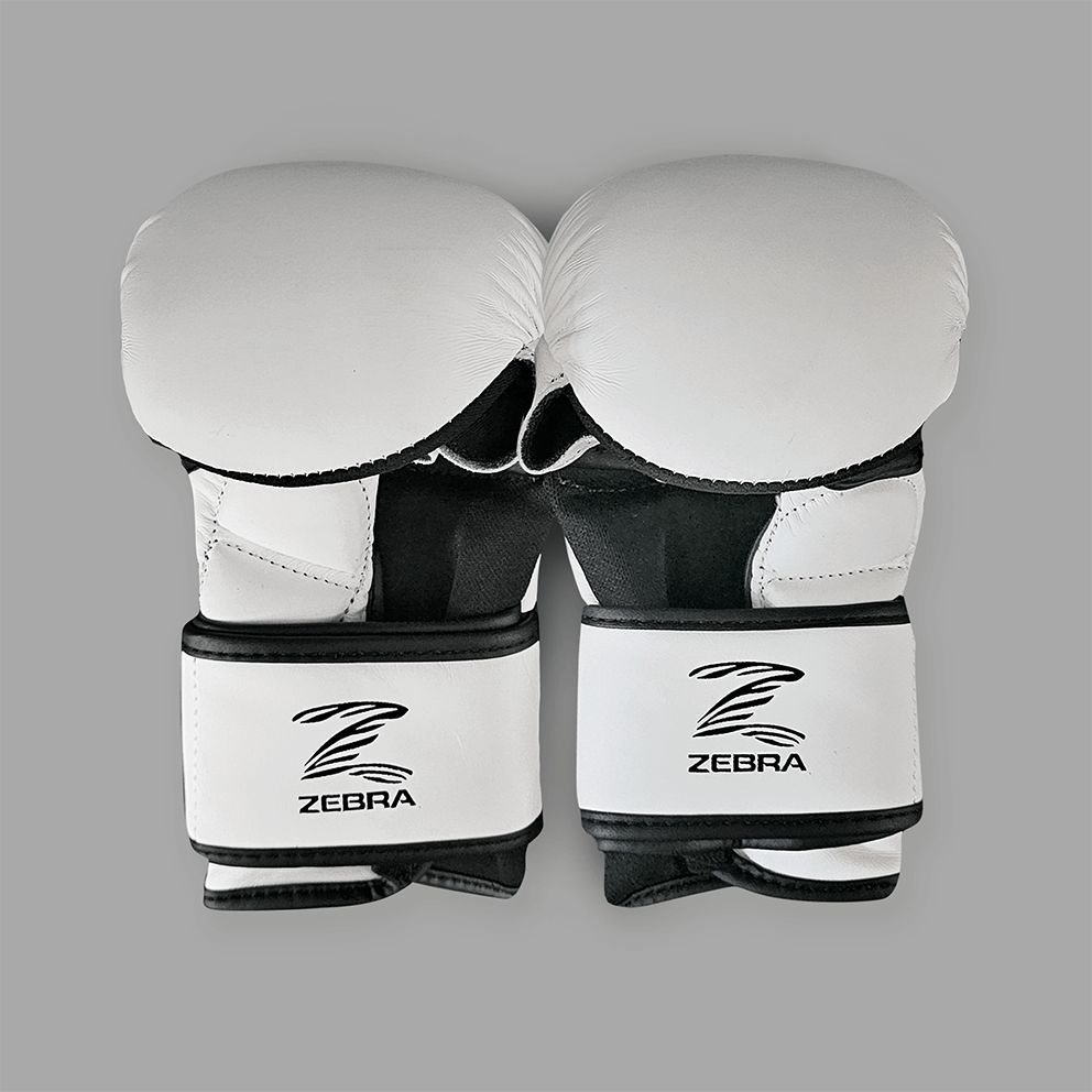Zebra MMA Sparring Gloves - White
