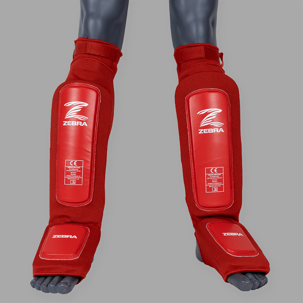 Zebra Performance Shin Guards - Red