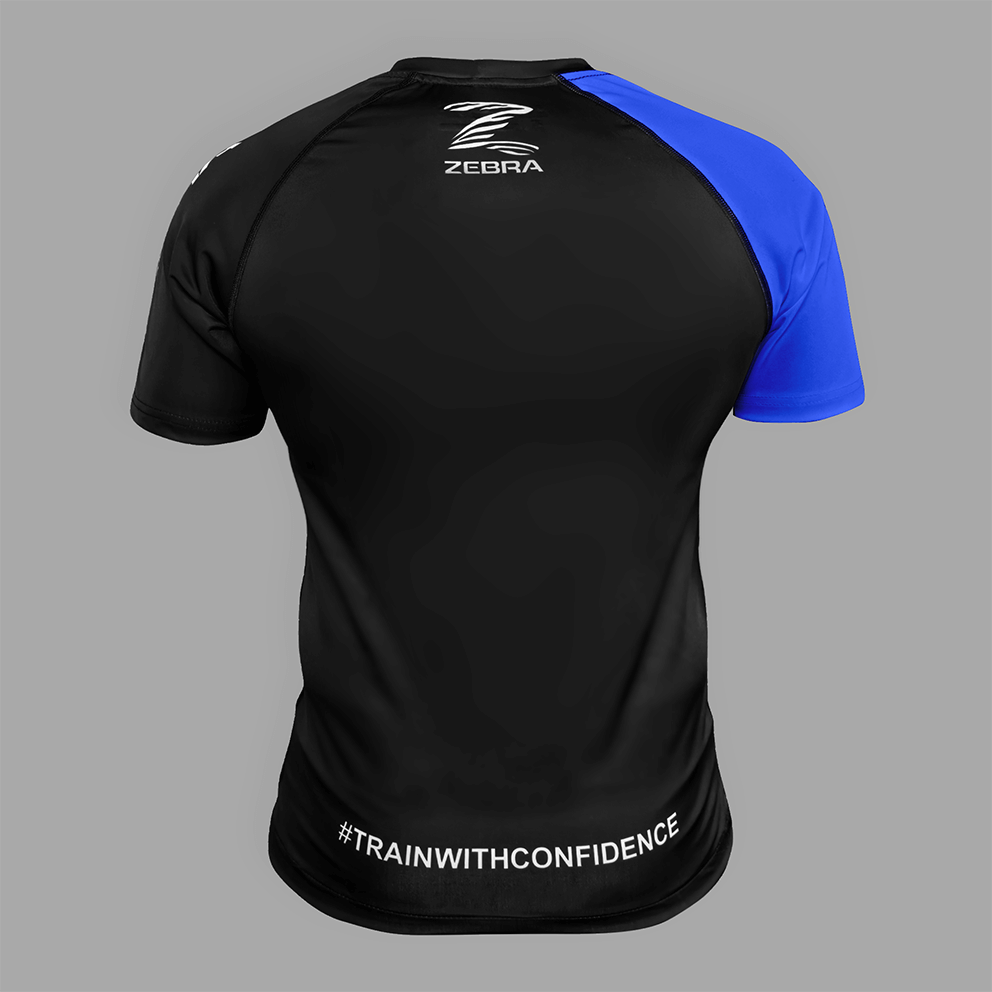 Zebra Ranked Rashguard - Blue Belt - Short Sleeve