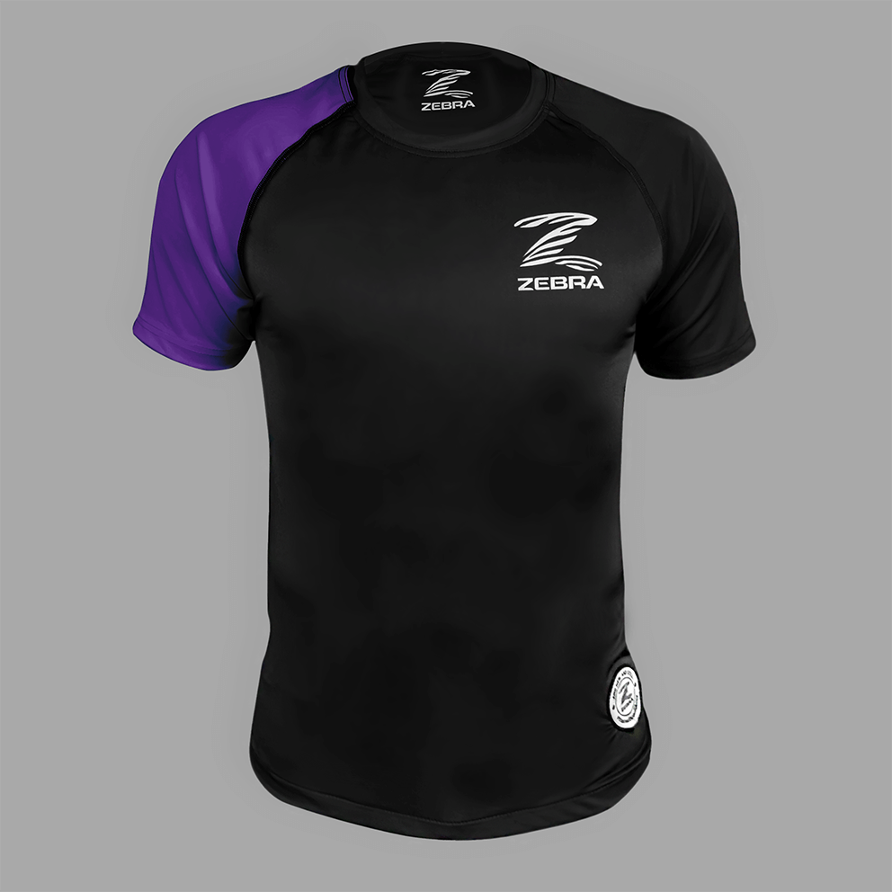 Zebra Ranked Rashguard - Purple Belt - Short Sleeve