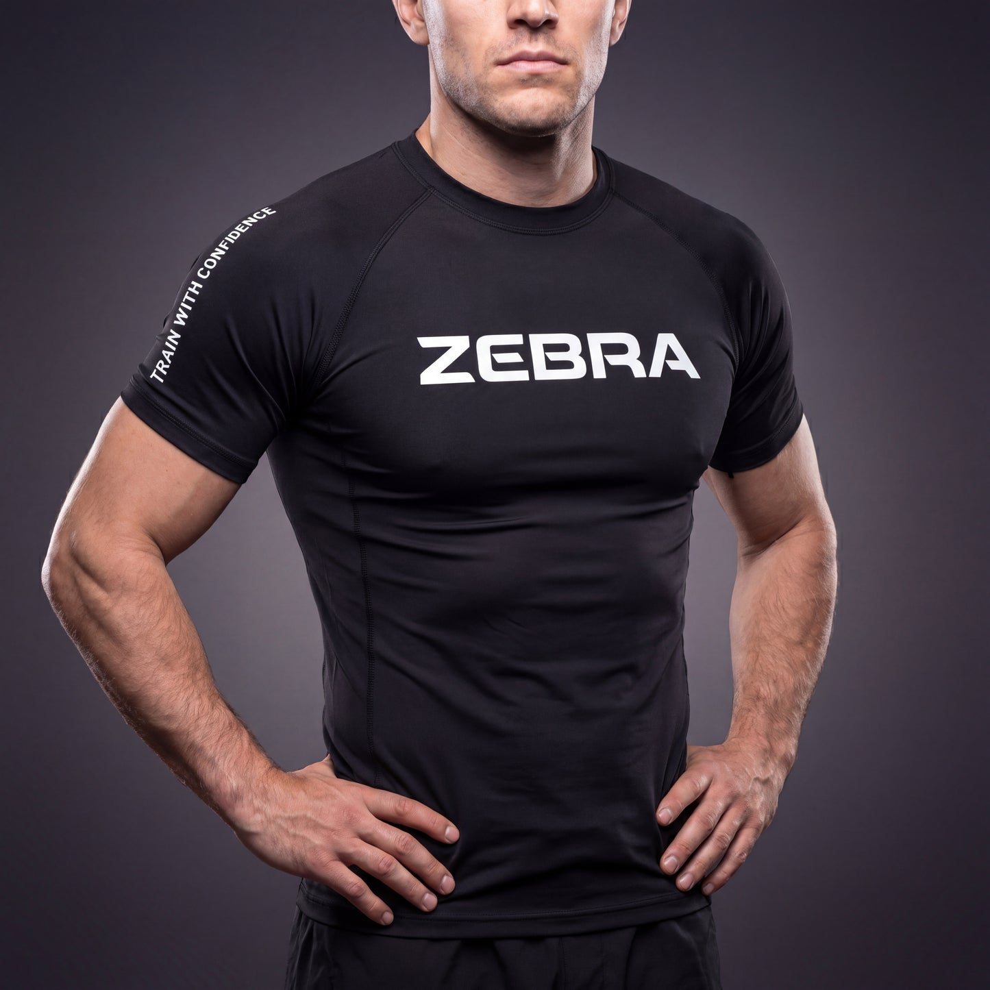 Zebra Short Sleeve Rashguard - Black