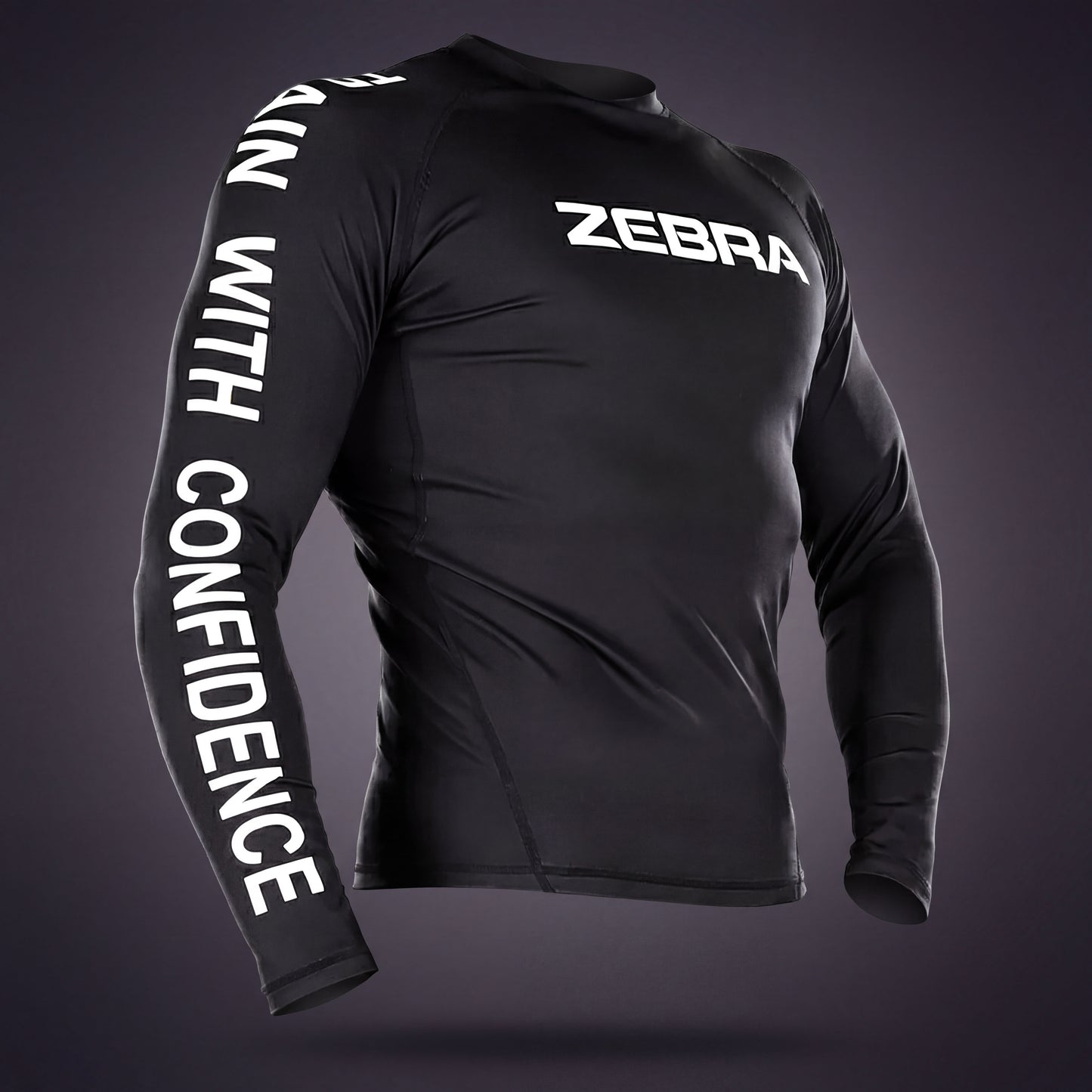 Zebra Long Sleeve Rashguard - Black