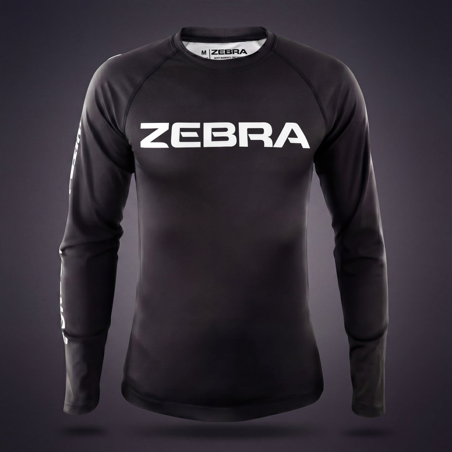 Zebra Long Sleeve Rashguard - Black