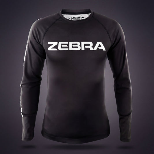 Zebra Long Sleeve Rashguard - Black