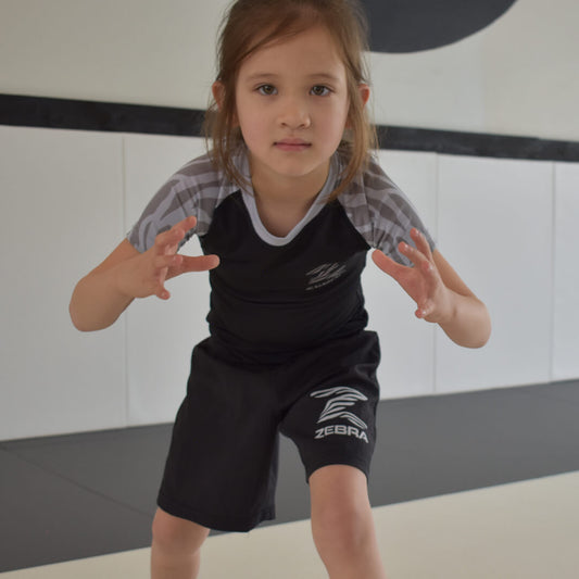 Zebra Kidz Ranked NoGi Set - Grey - Short Sleeve