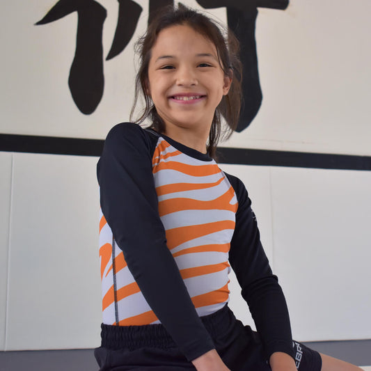 Zebra Kidz Ranked Rashguard - Orange - Long Sleeve