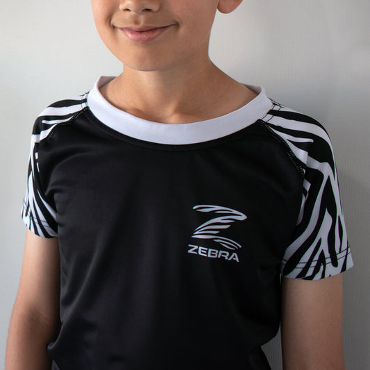 Zebra Kidz Ranked Rashguard - White - Short Sleeve