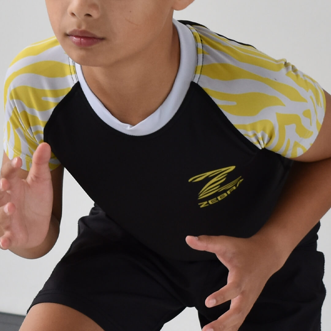 Zebra Kidz Ranked Rashguard - Yellow - Short Sleeve