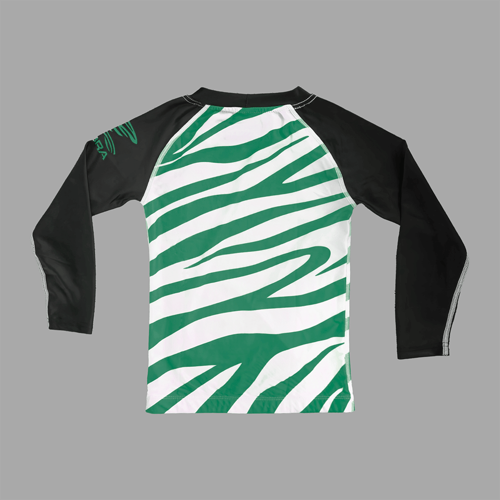 Zebra Kidz Ranked Rashguard - Green - Long Sleeve