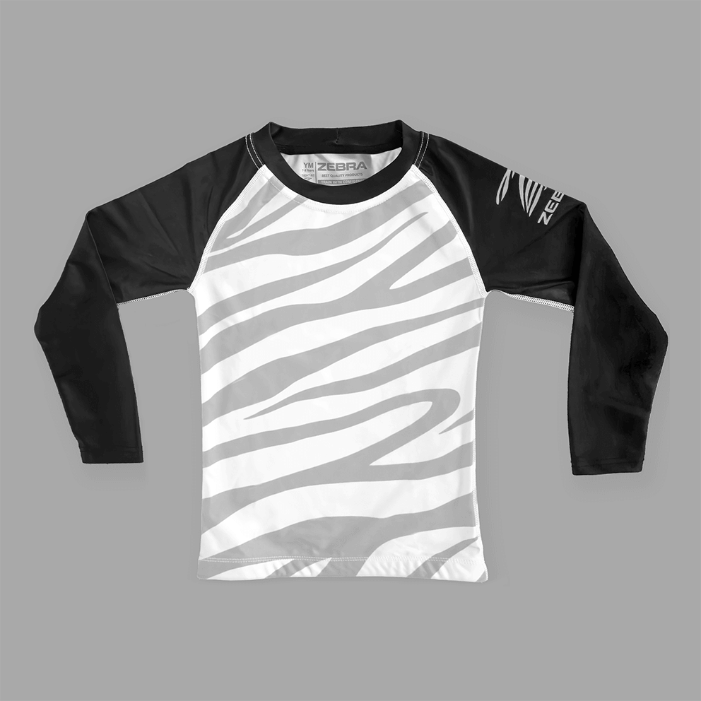 Zebra Kidz Ranked Rashguard - Grey - Long Sleeve