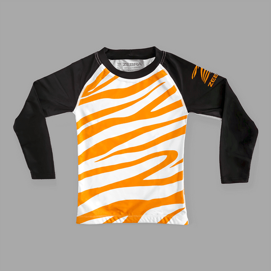 Zebra Kidz Ranked Rashguard - Orange - Long Sleeve