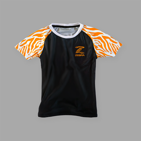Zebra Kidz Ranked Rashguard - Orange - Short Sleeve