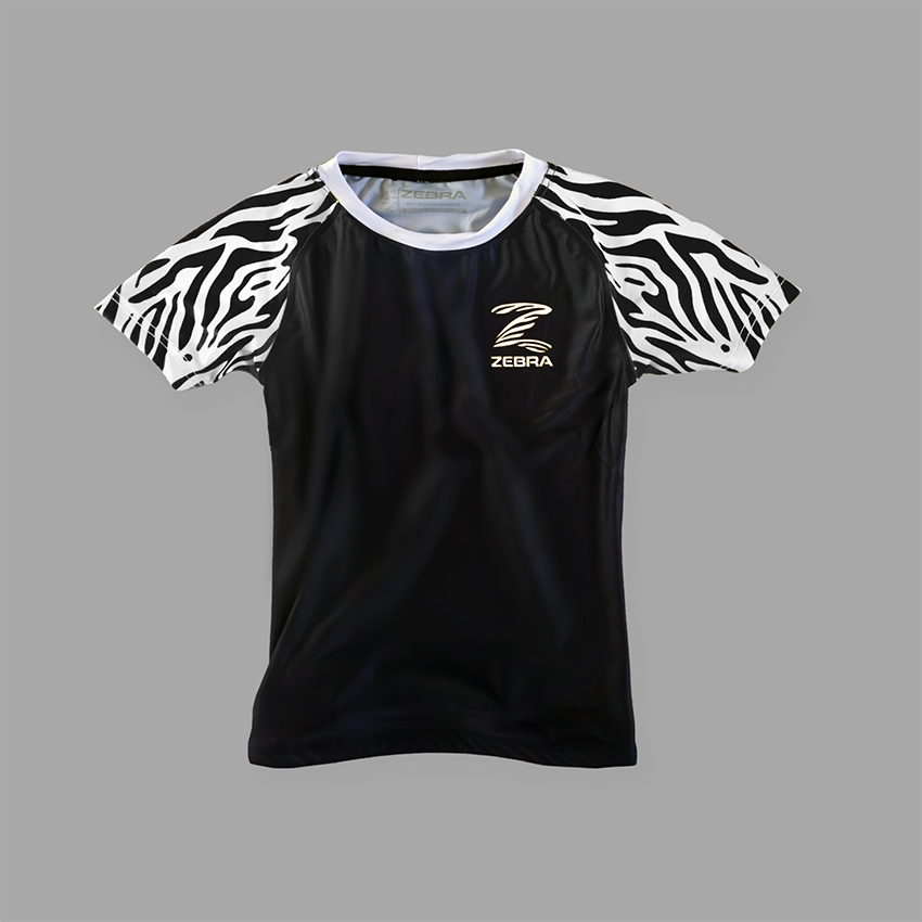 Zebra Kidz Ranked Rashguard - White - Short Sleeve