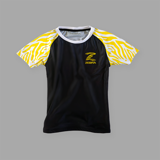 Zebra Kidz Ranked Rashguard - Yellow - Short Sleeve