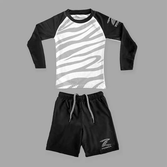 Zebra Kidz Ranked NoGi Set - Grey - Long Sleeve