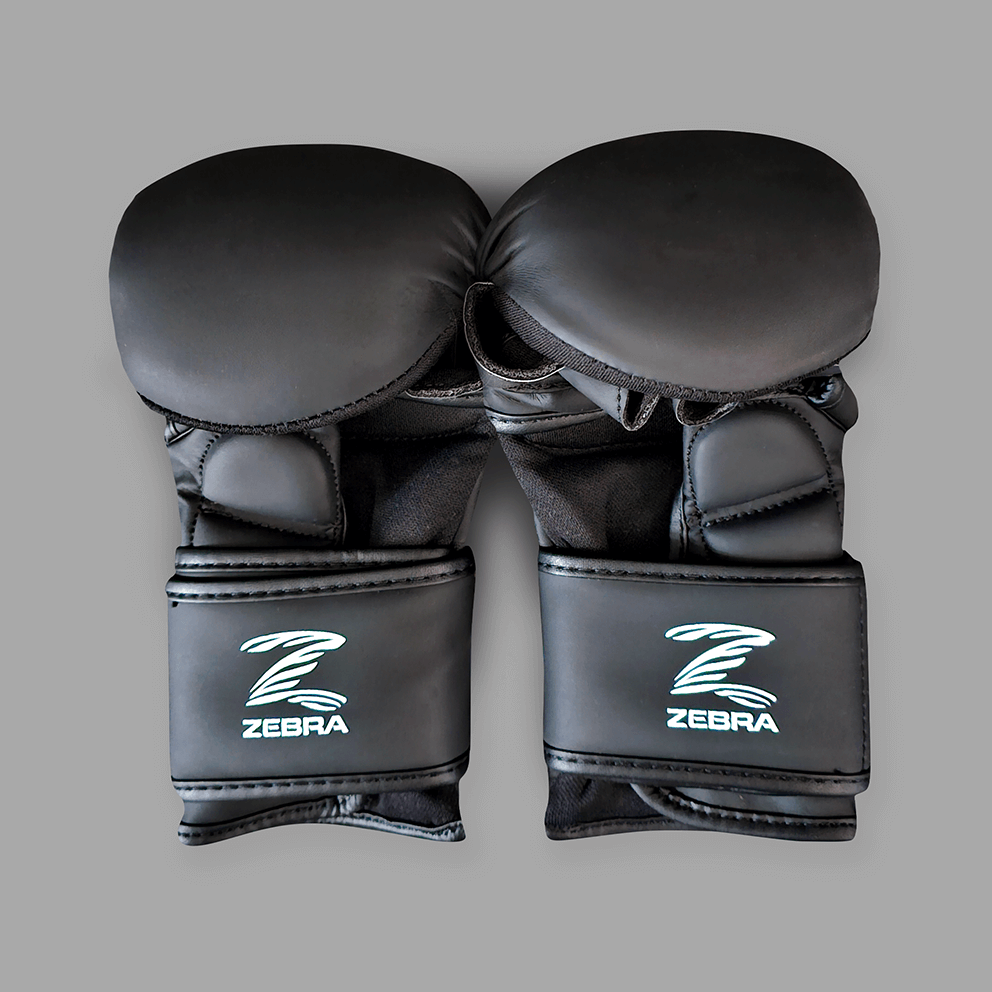 Zebra MMA Sparring Gloves - Black