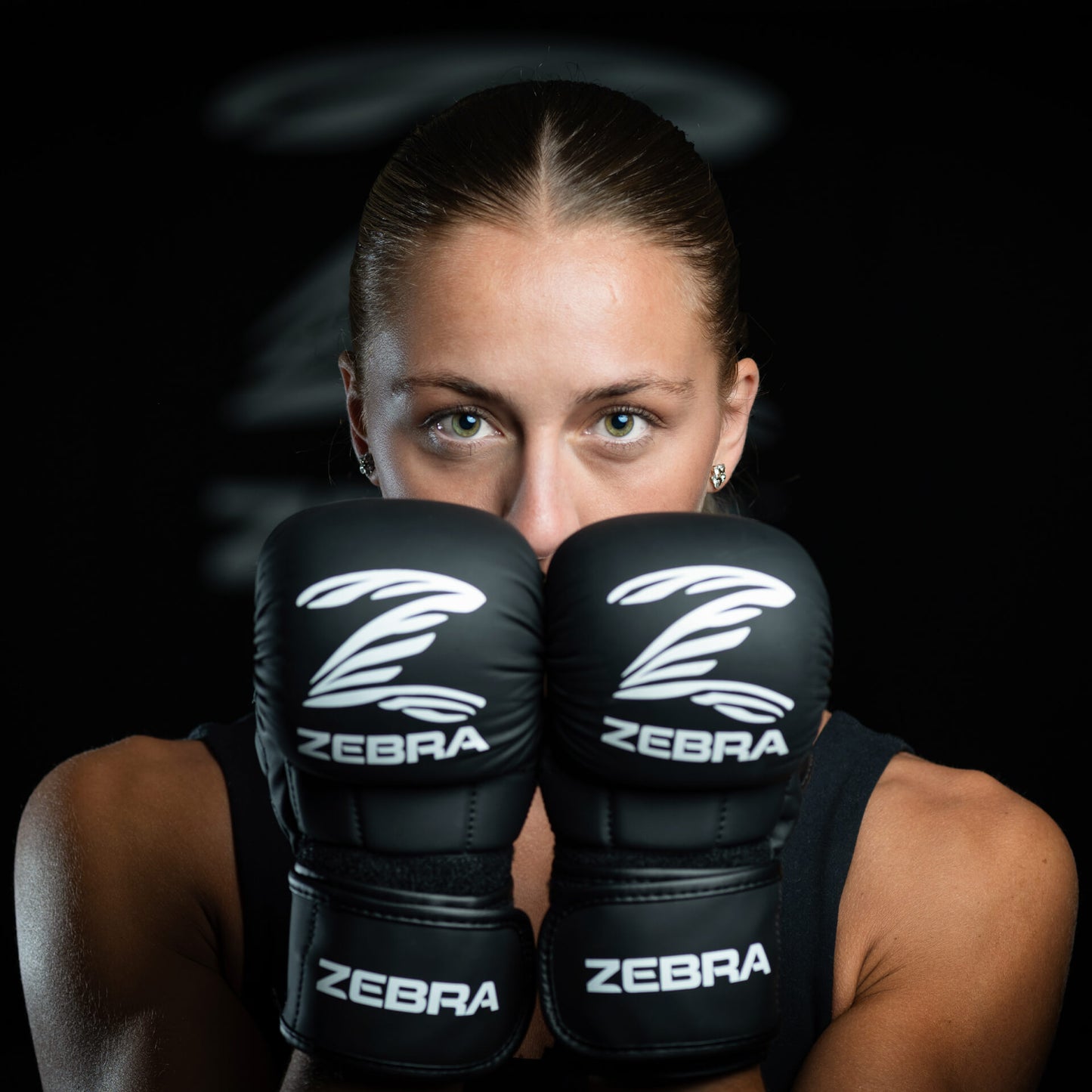 Zebra MMA Sparring Gloves - Black