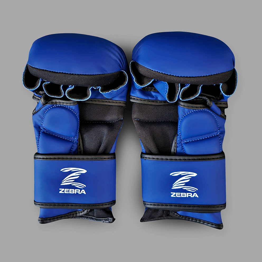 Zebra MMA Sparring Gloves - Blue