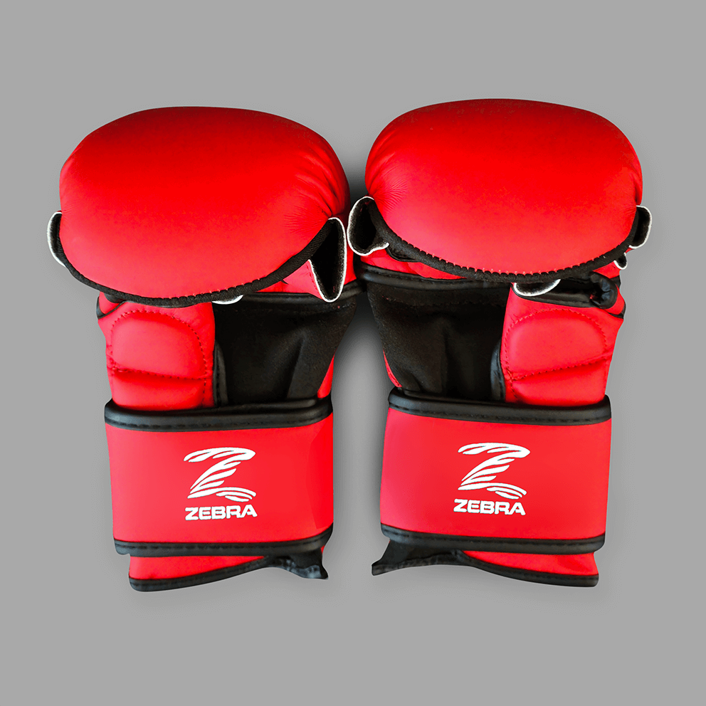 Zebra MMA Sparring Gloves - Red