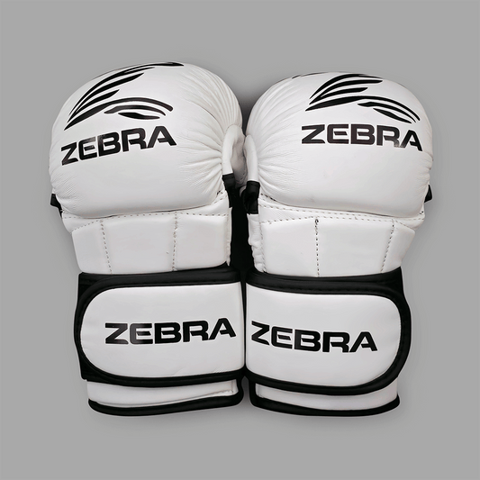 Zebra MMA Sparring Gloves - White