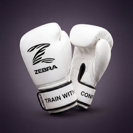 Zebra Pro Signature Strap Training Gloves - White