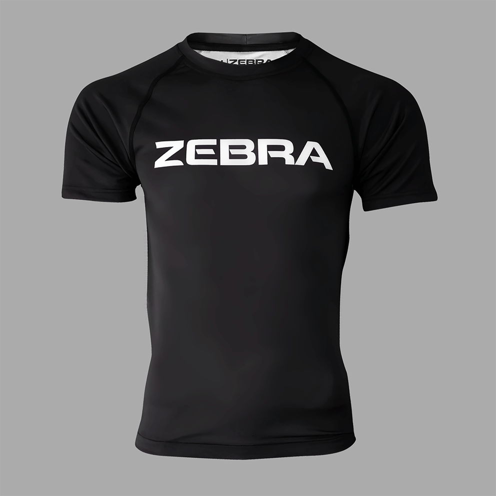 Zebra Short Sleeve Rashguard - Black