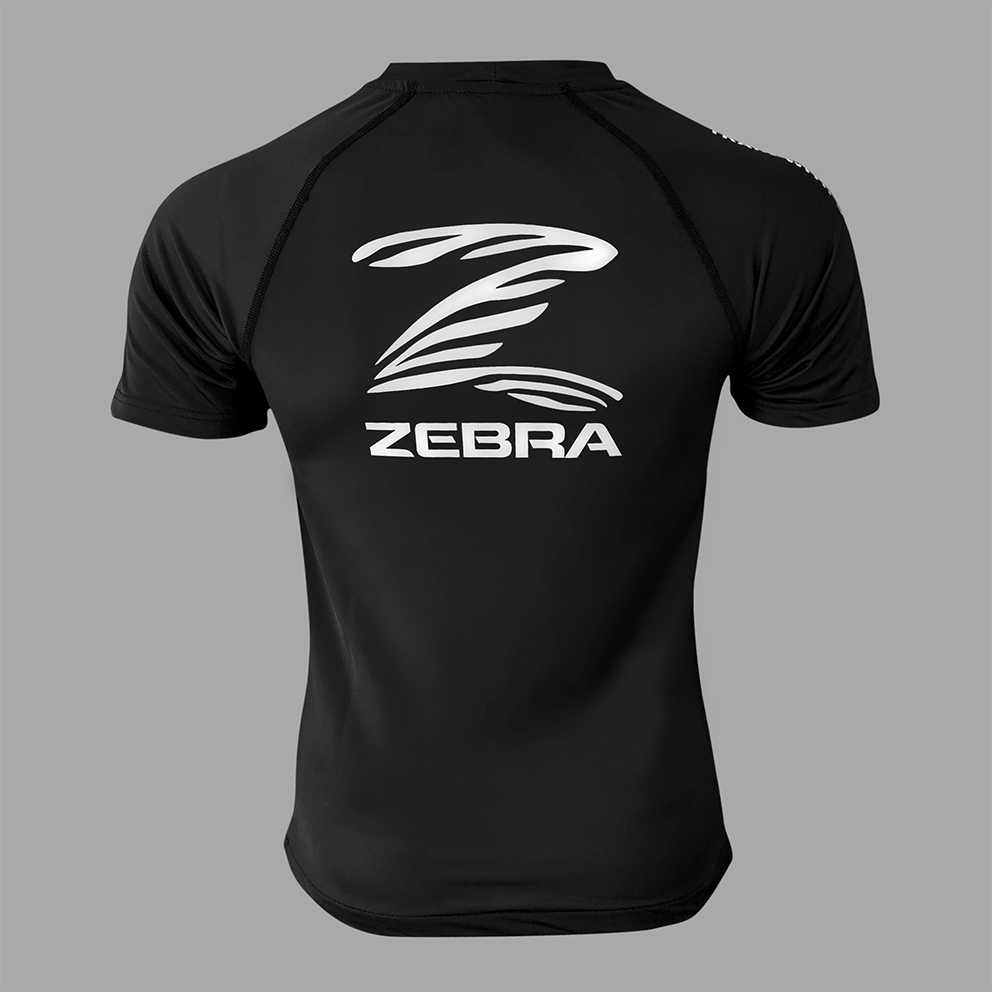 Zebra Short Sleeve Rashguard - Black