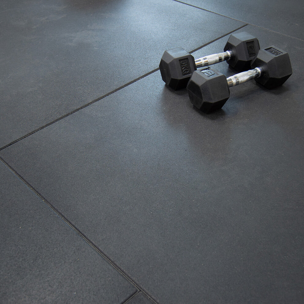 Reign Black Fitness Tile - Premium Gym Flooring