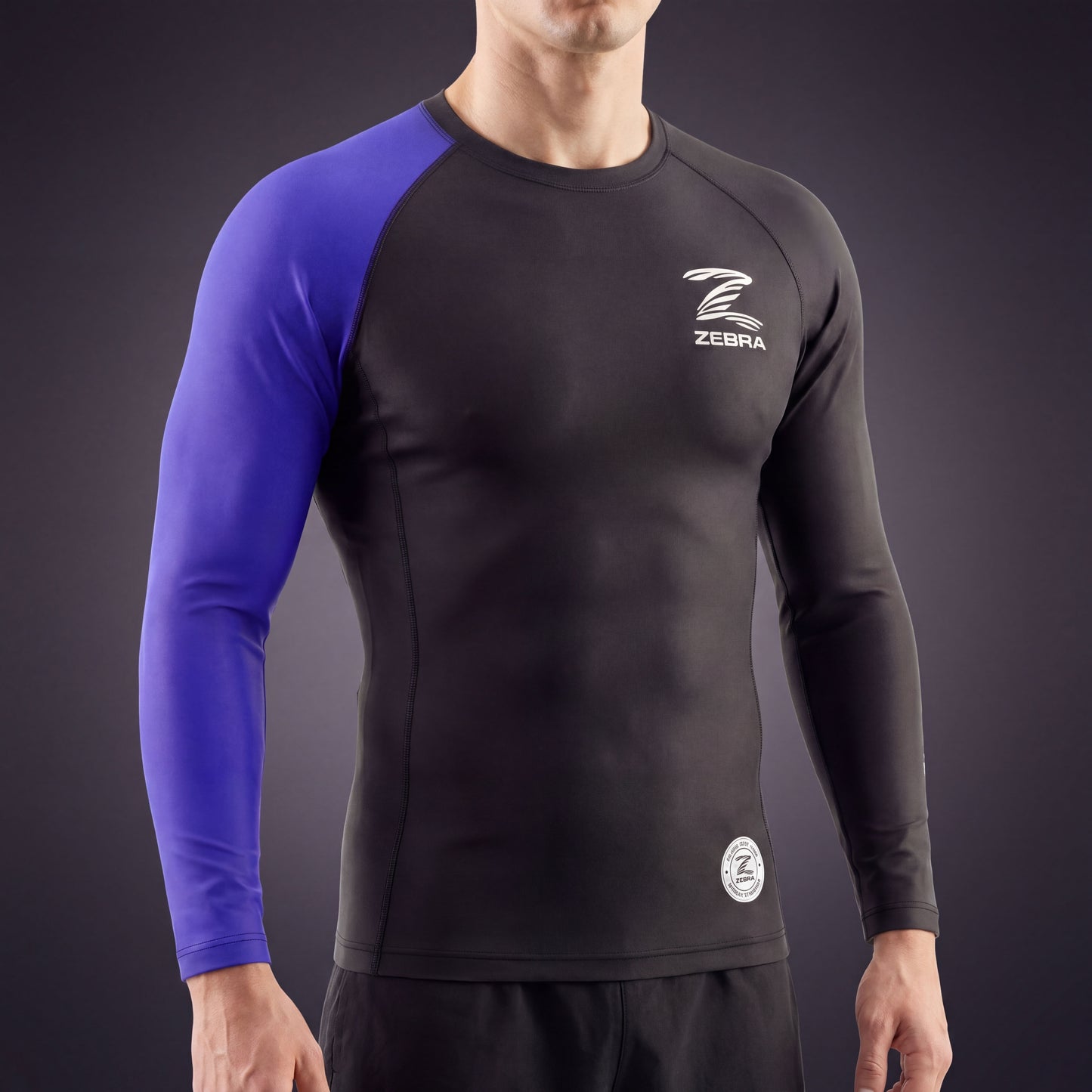 Zebra Ranked Rashguard - Blue Belt - Long Sleeve
