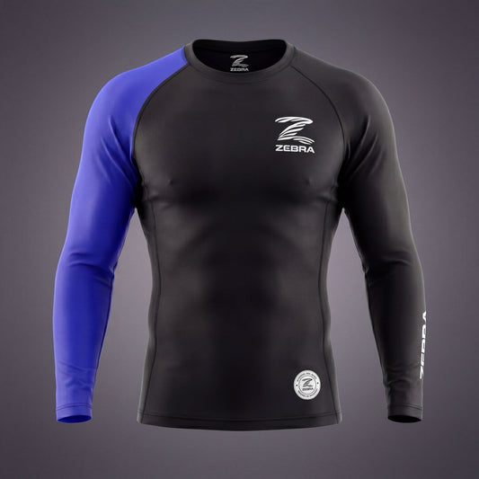 Zebra Ranked Rashguard - Blue Belt - Long Sleeve