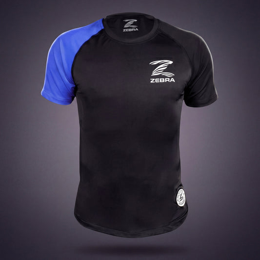 Zebra Ranked Rashguard - Blue Belt - Short Sleeve