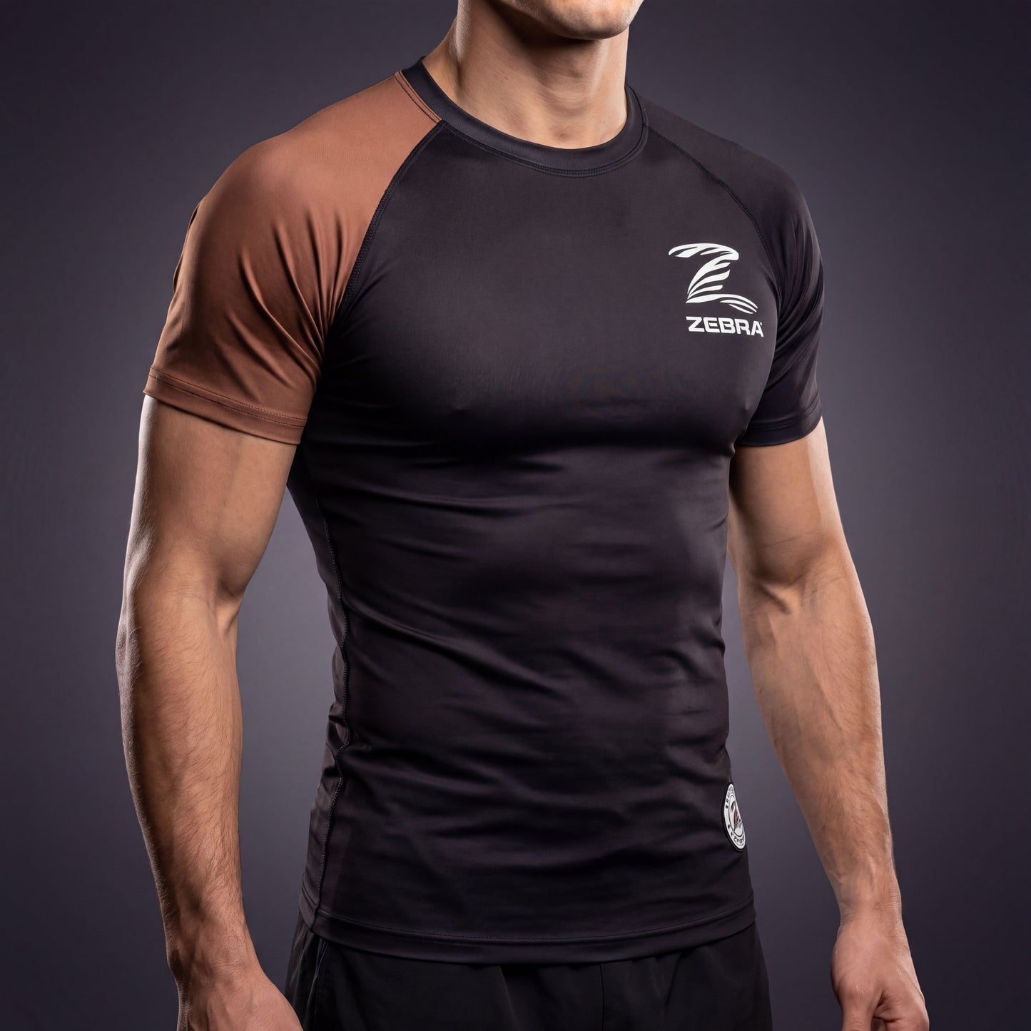 Zebra Ranked Rashguard - Brown Belt - Short Sleeve