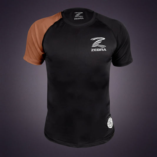 Zebra Ranked Rashguard - Brown Belt - Short Sleeve