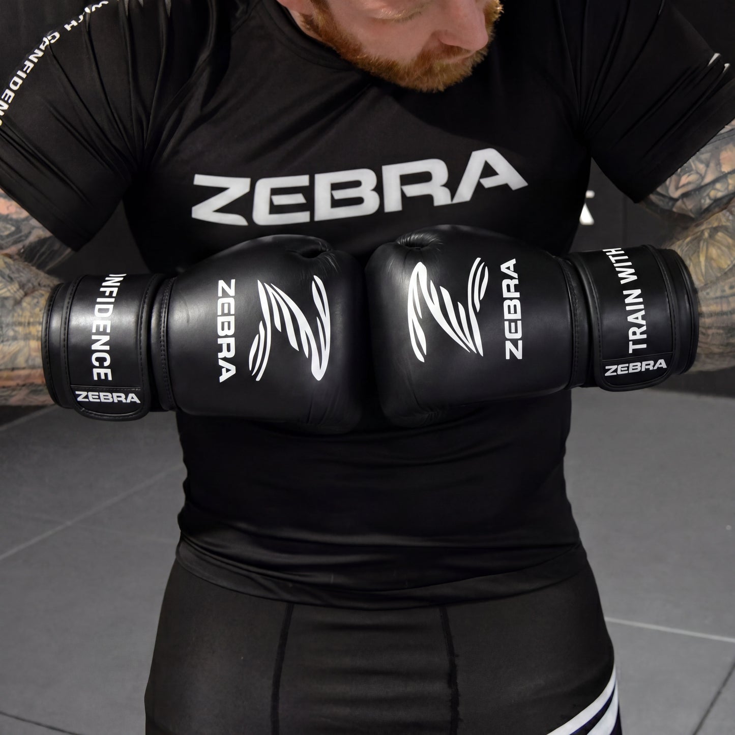 Zebra Pro Signature Strap Training Gloves - Black