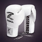 Zebra Pro Signature Lace Up Fight Gloves - White