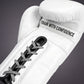 Zebra Pro Signature Lace Up Fight Gloves - White