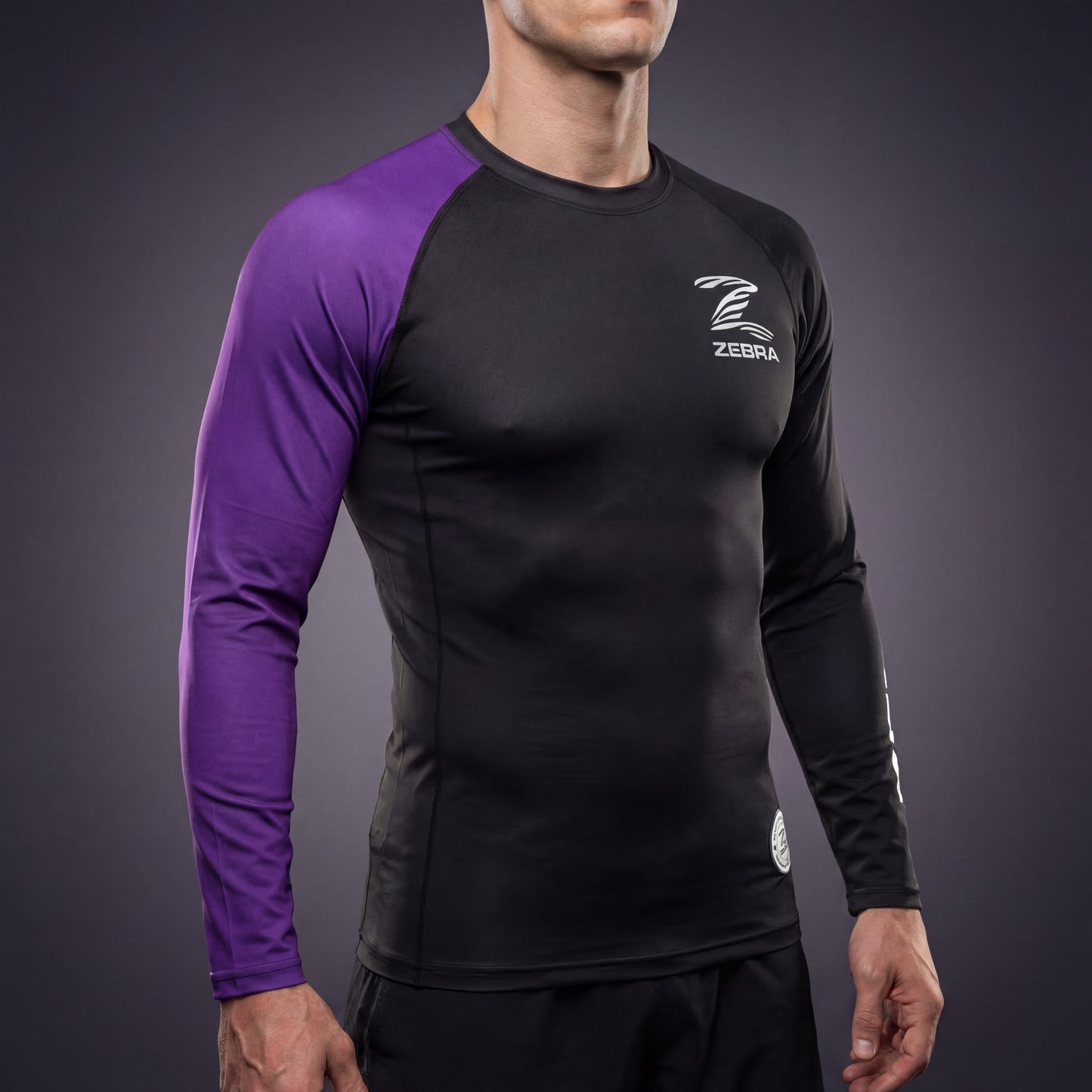 Zebra Ranked Rashguard - Purple Belt - Long Sleeve