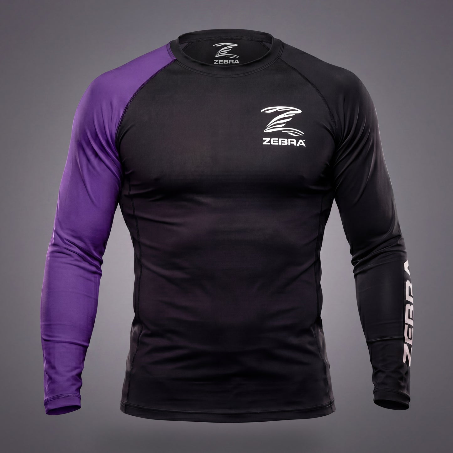 Zebra Ranked Rashguard - Purple Belt - Long Sleeve
