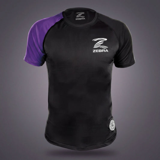 Zebra Ranked Rashguard - Purple Belt - Short Sleeve